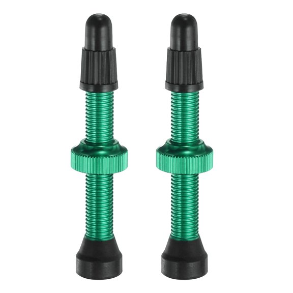 Uxcell 2 Pcs Tubeless Valve Stems 1.57 inch Aluminum Alloy Tubeless Valve Super Light Durable Valve Stem Caps Green