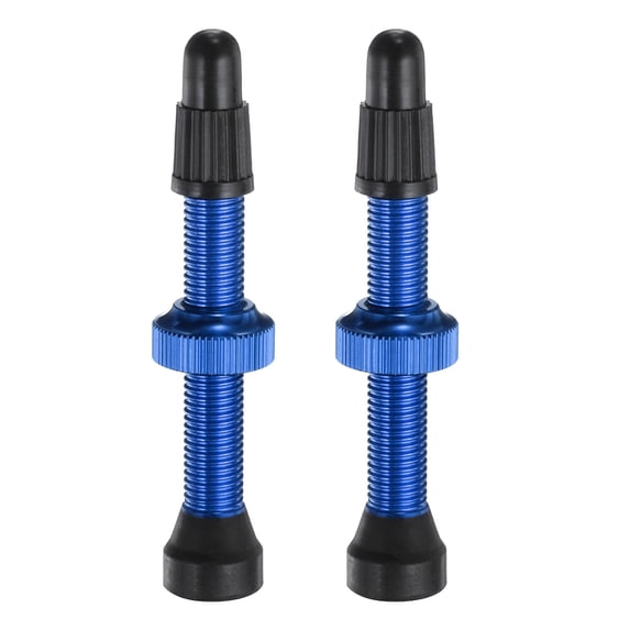 Uxcell 2 Pcs Tubeless Valve Stems 1.57 inch Aluminum Alloy Tubeless Valve Super Light Durable Valve Stem Caps Blue