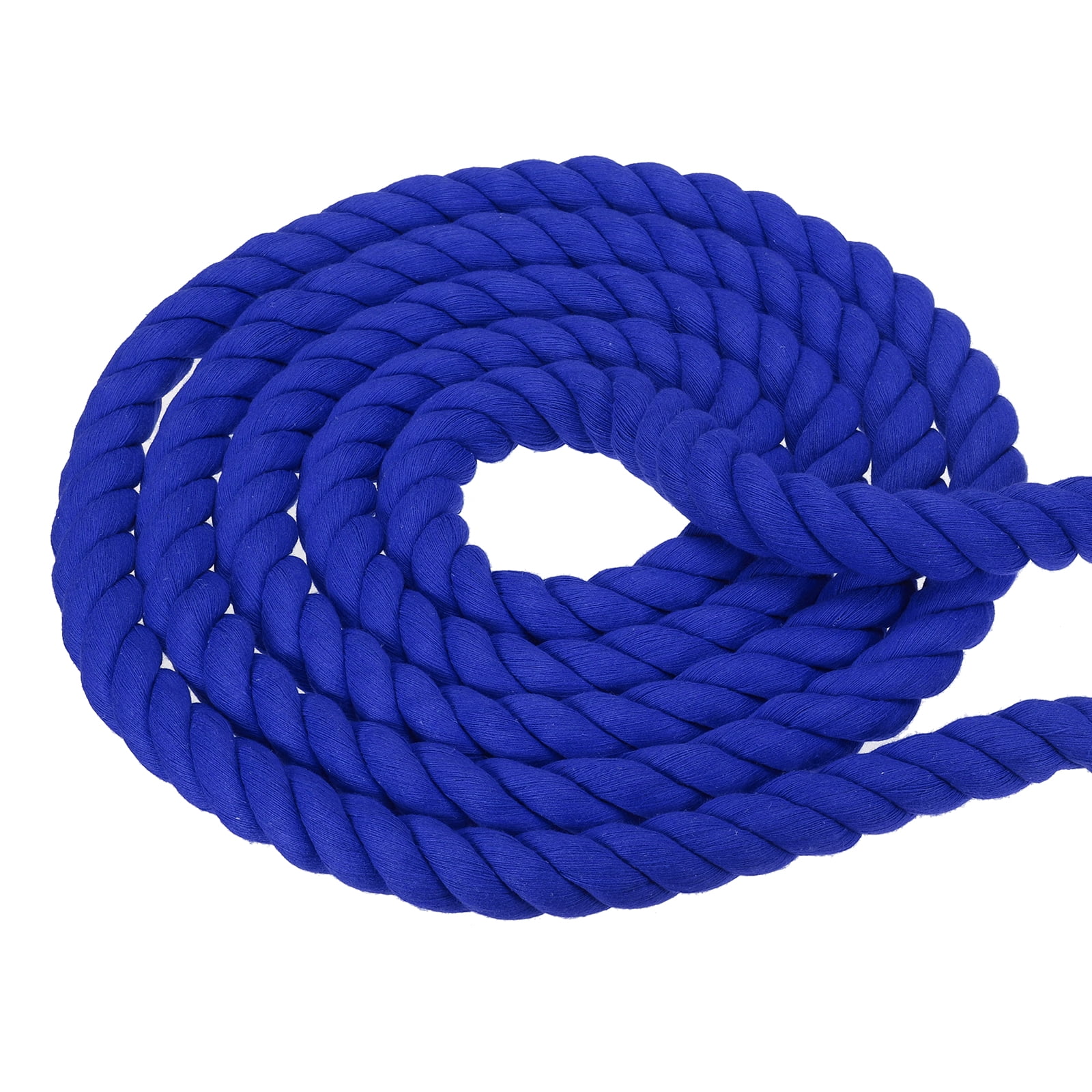 Blue Rope 1 Inch Uxcell Natural Twisted Cotton Rope 3 Strand Thick Cotton Rope Tug 0.98 ...