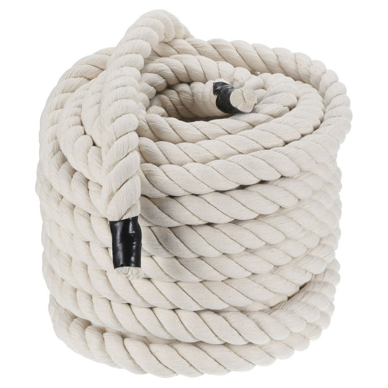 Uxcell Tug of War Rope 1 Inch x 50 Feet Natural Thick Cotton Rope Twisted Cotton  Rope, White 