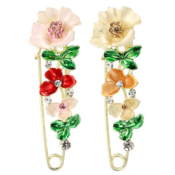 Uxcell Tulip Safety Decorative Pin Brooch, 2Pcs Anti Exposure