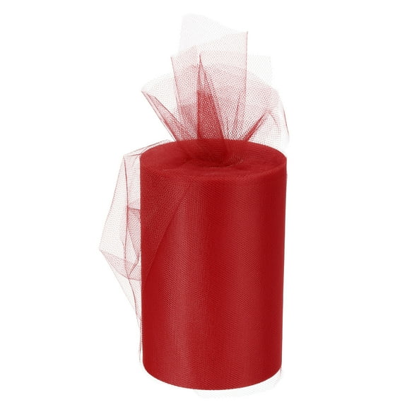Uxcell Tulle Rolls Fabric Spools 6" 100 Yards Red for Decoration Wrapping Wedding DIY Crafts
