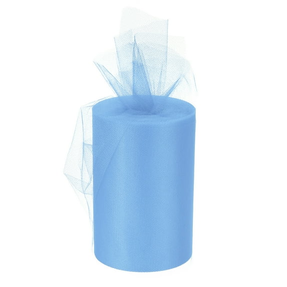 Uxcell Tulle Rolls Fabric Spools 6" 100 Yards Sky Blue for Decoration Wrapping Wedding DIY Crafts