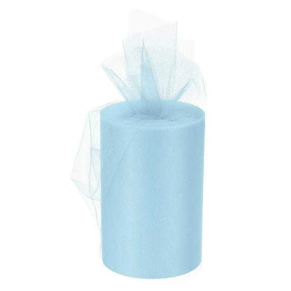 Uxcell Tulle Rolls Fabric Spools 6" 100 Yards Water Blue for Decoration Wrapping Wedding DIY Crafts