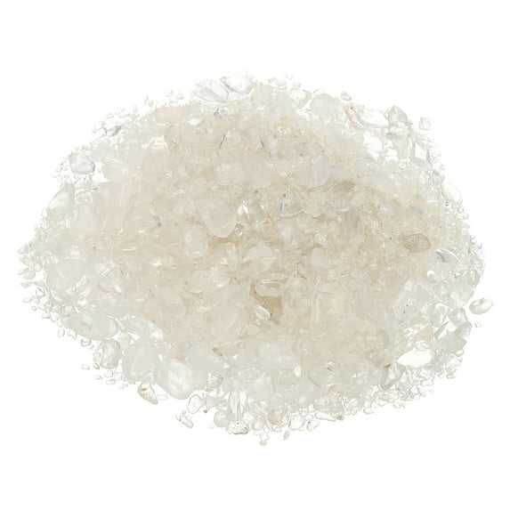 Uxcell Tumbled Chips Stone, Crushed Crystal Chips Quartz for Vase Filler Fish Tank Decor White 0.93lb