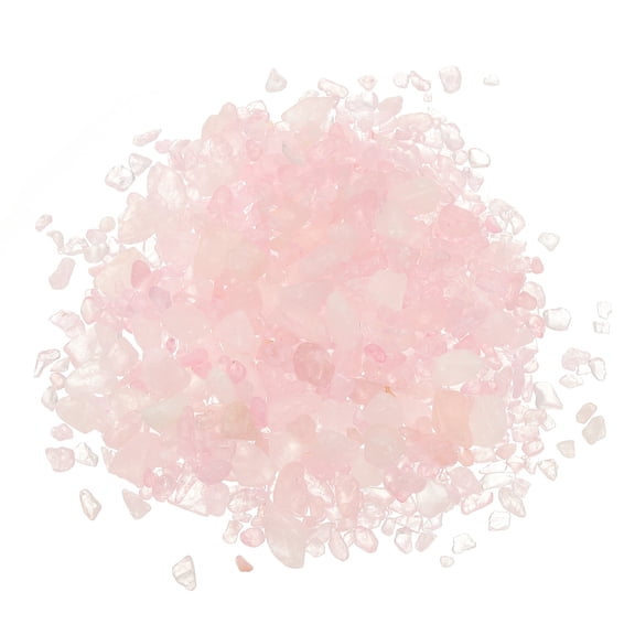 Uxcell Tumbled Chips Stone, Natural Crushed Crystal Chips Quartz for Vase Filler Fish Tank Home Decor Dark Pink 0.5lb