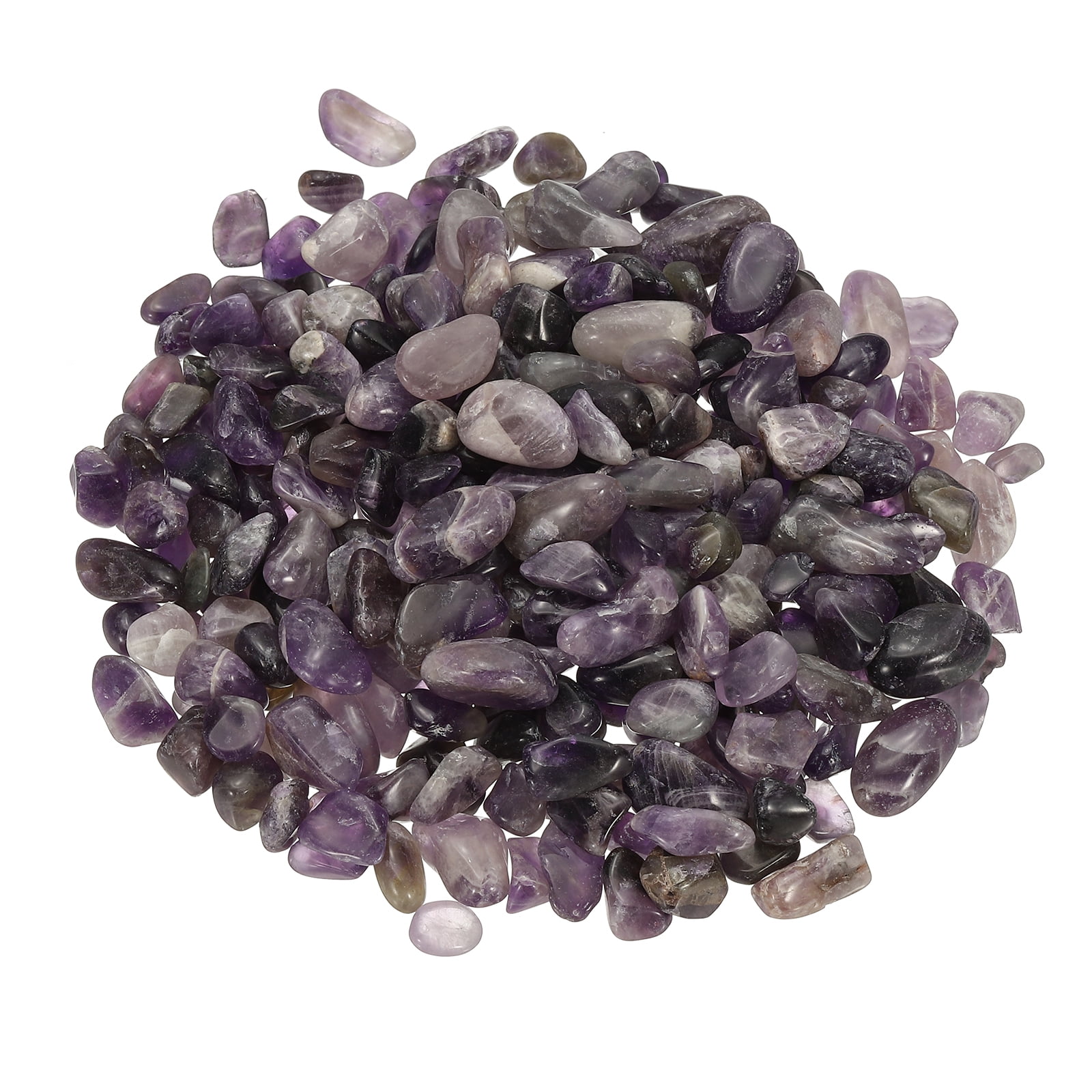Uxcell Tumbled Chips Stones, 1lb/500g Fluorite Tumbled Gravel Gemstone Crushed Stones Crystal Natural Rocks Bulk for Jewelry Making Crafts Vase Filler Plant Decor, Dark Purple
