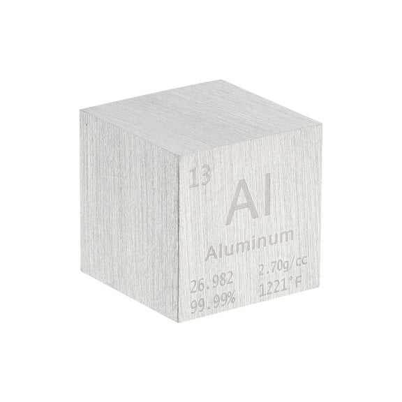 Uxcell Tungsten Cube Aluminum Metal Element High Density Block Pure Periodic, 1 Inch