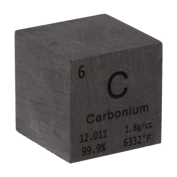 Uxcell Tungsten Cube Metal Element High Density Block Pure Periodic, Carbon, 1 Inch