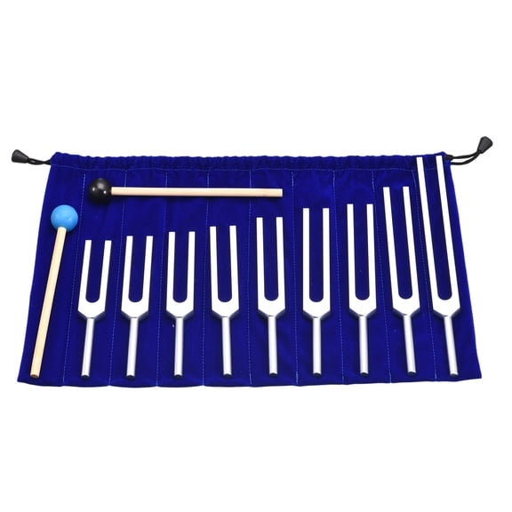 Uxcell Tuning Fork Set 9 Pcs Tuning Forks Aluminium Alloy for Instrument Treatment, Yoga Sound Testing