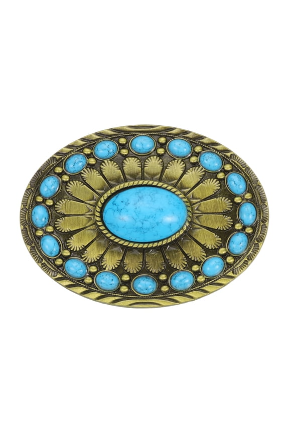 Turquoise Belt Buckle for Men, Suitable for 1.5-inch Clip-on Belts,Bronze 1 Pcs