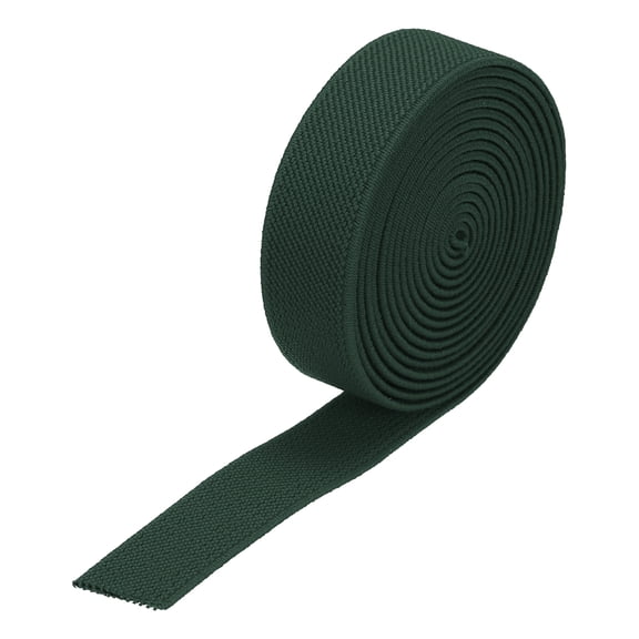 Uxcell Twill Elastic Band Double Side 1 Roll Flat Elastic Ribbon Cord for Sewing Waistband Dark Green 0.8 Inch x 2 Yard