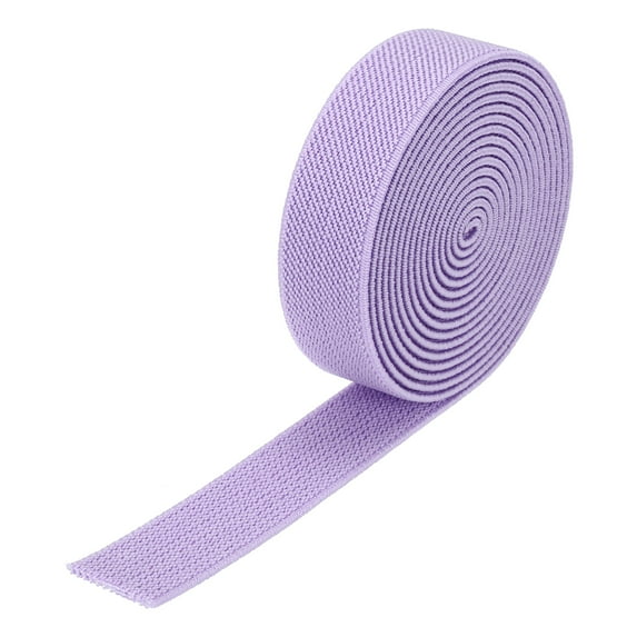 Uxcell Twill Elastic Band Double Side 1 Roll Flat Elastic Ribbon Cord for Sewing Waistband Light Purple 0.8 Inch x 2 Yard