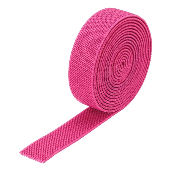 Uxcell Twill Elastic Band Double Side 1 Roll Flat Elastic Ribbon Cord for Sewing Waistband Rose Red 0.8 Inch x 2 Yard