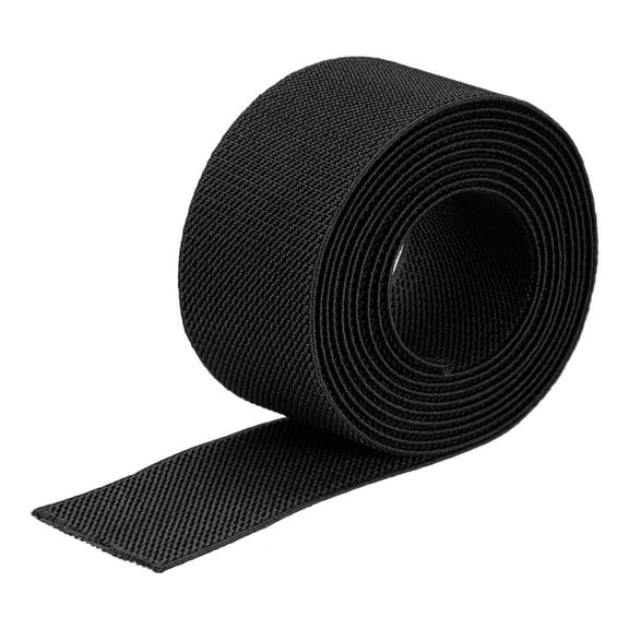 Uxcell Twill Elastic Band Double-Side Flat Elastic Ribbon Cords for Sewing Waistband Black 2 Yard