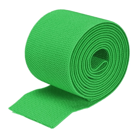 Uxcell Twill Elastic Band Double Side 3" Flat 2 Yard 1 Roll Flat Elastic Ribbon Cord Light Green for Sewing, Waistband