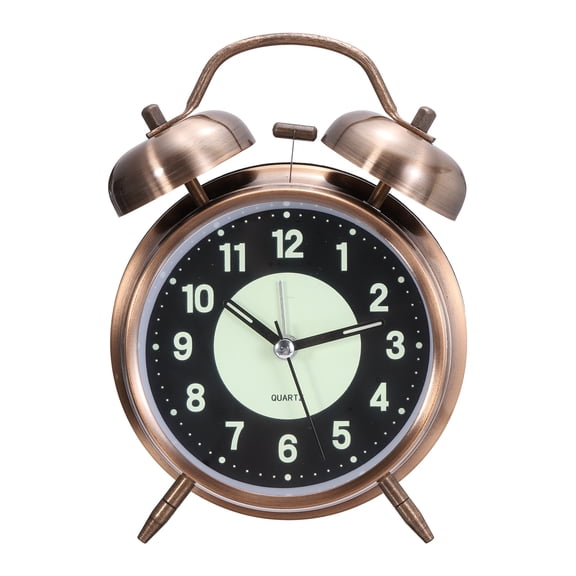 Uxcell Twin Bell Alarm Clock, 4.5 Inch Metal Loud Alarm, Copper