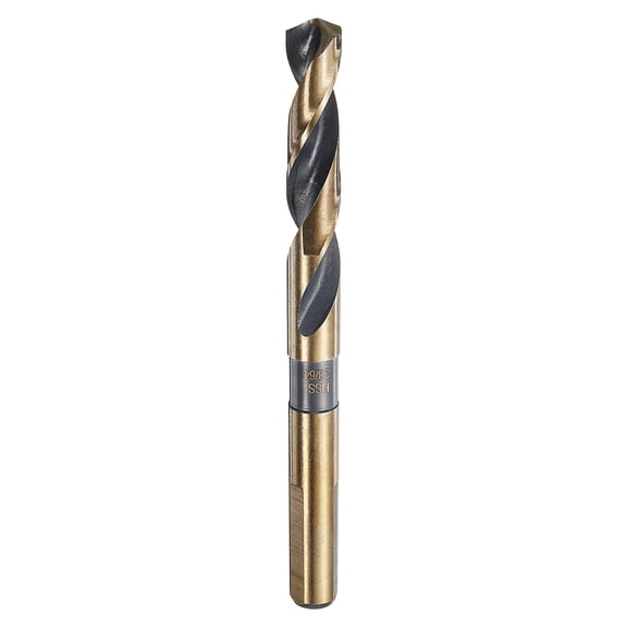Uxcell Twist Drill Bit 33/64" High-Speed Steel 4341 5.9" Length 1/2" Shank Black & Gold