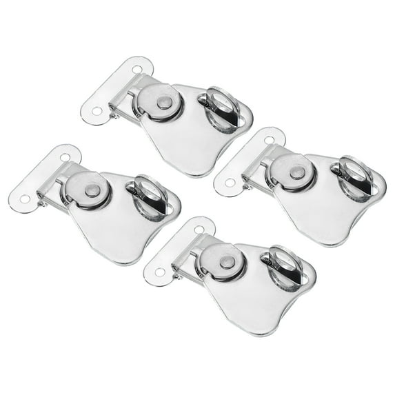 Uxcell 2.4"x1.5" Steel Spring Loaded Small Butterfly Twist Latch, Silver Tone 4 Pack