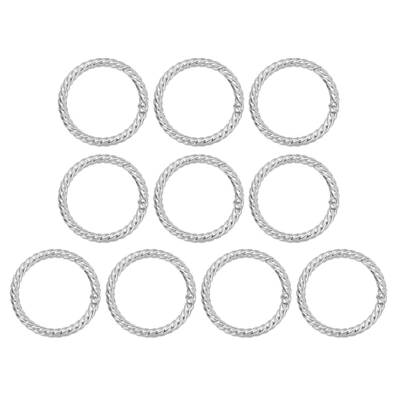 Uxcell Twist Shaped Spring Snap Keychain Clip, 10 Pcs Metal Trigger Keychain Hook for Purses Wallet Belts Silver White 48 mm