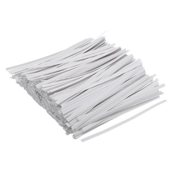 Uxcell Twist Ties 4.7" Paper Closure Tie for Party Bags Crafts White 1500 Pack