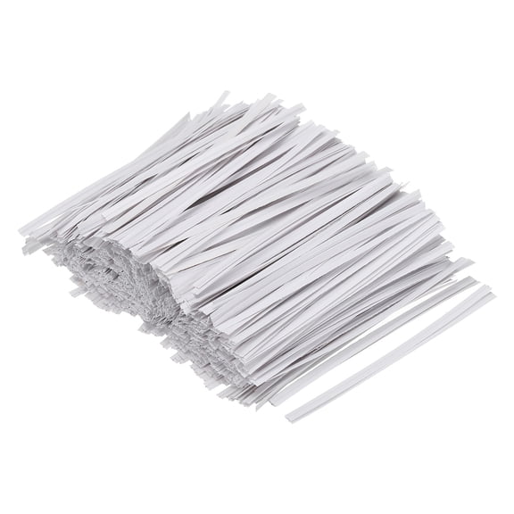 Uxcell Twist Ties 4" Paper Closure Tie for Party Bags Crafts White 1500 Pack Galvanized Iron Wire