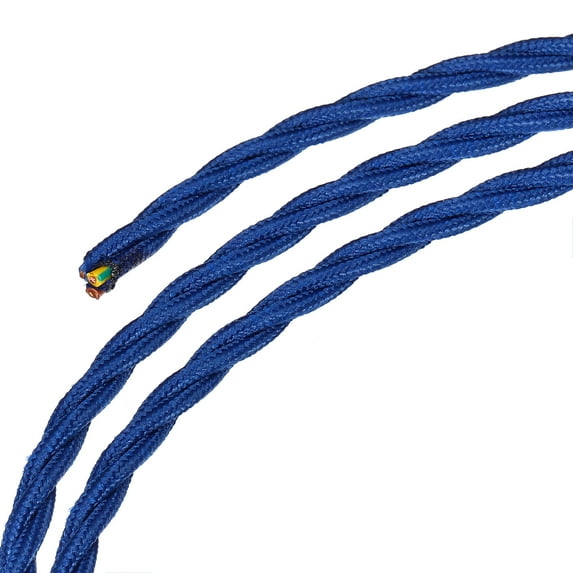 Uxcell Twisted Cloth Covered Wire 3 Core 18AWG 3.0m/9.84ft,Electrical Cable,Blue