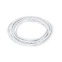 Uxcell Twisted Cloth Covered Wire 3 Core 18AWG 16.4ft Electrical Cable White Polyvinyl chloride