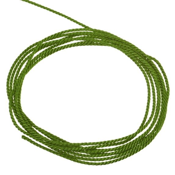 Uxcell Twisted Cord Trim 11 Yard 0.06 inch 3-Ply Twine Braided Rope Shiny Thread String Olive Green