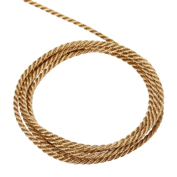 Uxcell Twisted Cord Trim 11 Yard 0.08 inch 3-Ply Twine Braided Rope Shiny Thread String Deep Gold