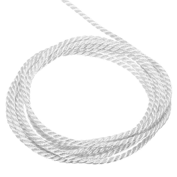 Uxcell Twisted Cord Trim 11 Yard 0.08 inch 3-Ply Twine Braided Rope Shiny Thread String for Craft Gift Bag Curtain White
