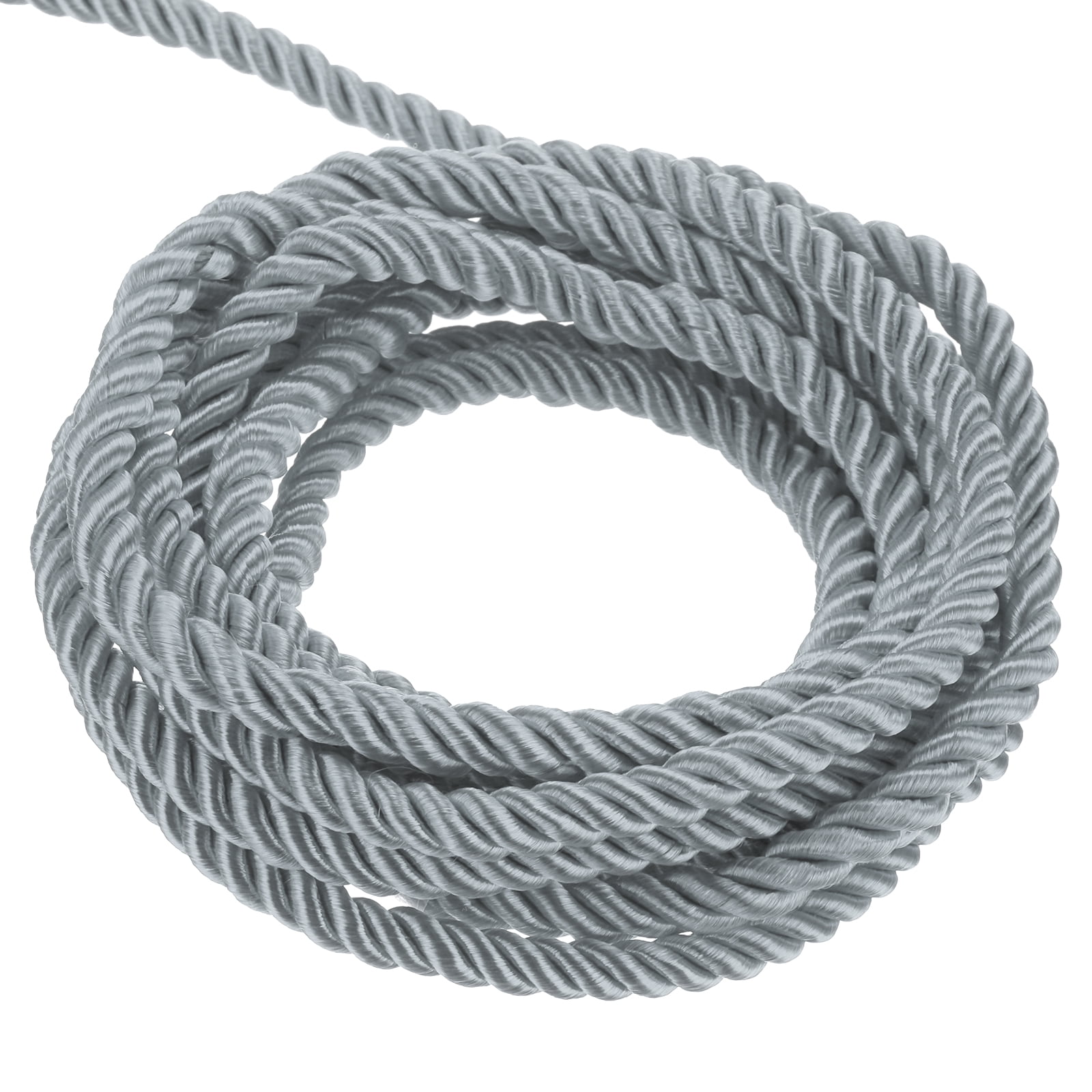 String Gray Uxcell Twisted Cord Trim 11 Yard 0.12 inch 3-Ply Twine Braided Rope ...