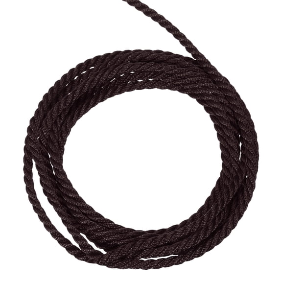 Uxcell Twisted Cord Trim Twine Braided Rope Shiny Thread String for Craft Gift Bag Curtain Christmas Decor Dark Brown 11 Yard  0.1 in