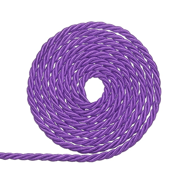 Uxcell Twisted Cord Trim, 3mm/11 Yard Trim Cord Rope 3-Ply Polyester Silk Twine Braided Rope Twist Ties Cords Silk Rope for Home Decor Graduation Honor Cord DIY Craft, Dark Purple