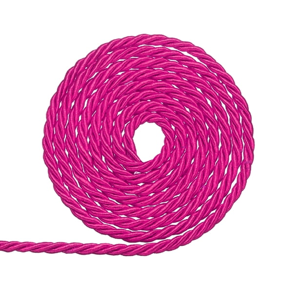 Uxcell Twisted Cord Trim, 3mm/11 Yard Trim Cord Rope 3-Ply Polyester Silk Twine Braided Rope Twist Ties Cords Silk Rope for Home Decor Graduation Honor Cord DIY Craft, Rose Red