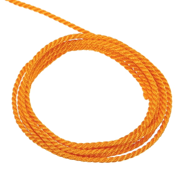 Uxcell Twisted Cord Trim 16 Yard 0.08 inch 3-Ply Twine Braided Rope Shiny Thread String for Craft Gift Bag Curtain Orange