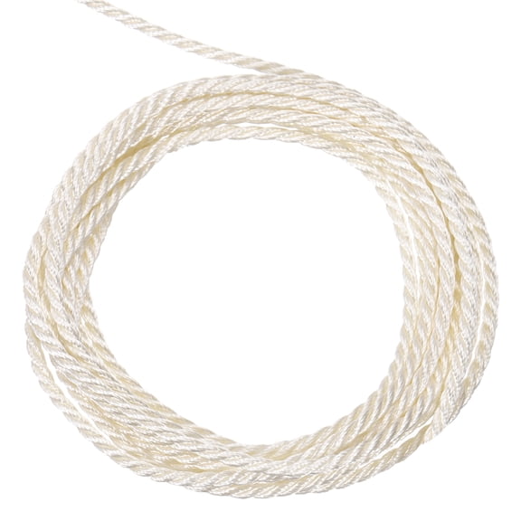 Uxcell Twisted Cord Trim Twine Braided Rope Shiny Thread String for Craft Gift Bag Curtain Christmas Decor Cream White 16 Yard  0.1 in