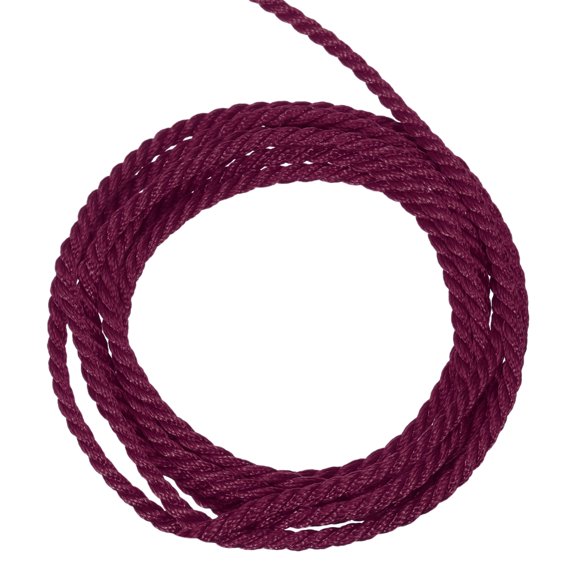 Uxcell Twisted Cord Trim Twine Braided Rope Shiny Thread String for Craft Gift Bag Curtain Christmas Decor Wine Red 16 Yard  0.1 in