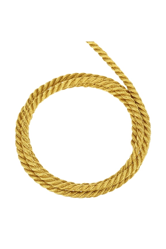 Twisted Cord Trim Twine Braided Rope Shiny Thread String for Craft Gift Bag Curtain Christmas Decor Deep Gold 22 Yard 0.14 in