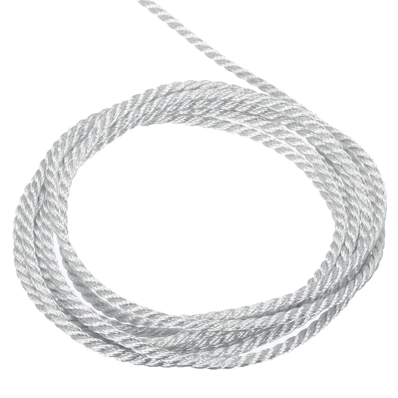 Uxcell Twisted Cord Trim 5 Yard 0.08 inch 3-Ply Twine Braided Rope Shiny Thread String for Craft Gift Bag Curtain Silver Grey