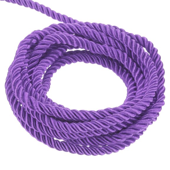 Uxcell Twisted Cord Trim 5 Yard 0.12 inch 3-Ply Twine Braided Rope Shiny Thread String for Craft Gift Bag Curtain Deep Purple