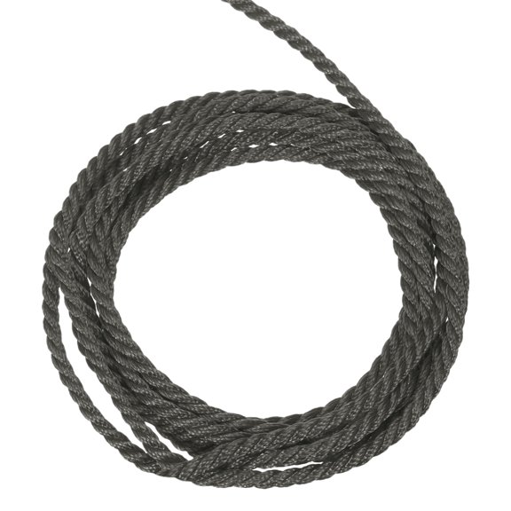 Uxcell Twisted Cord Trim Twine Braided Rope Shiny Thread String for Craft Gift Bag Curtain Christmas Decor Dark Grey 5 Yard  0.1 in