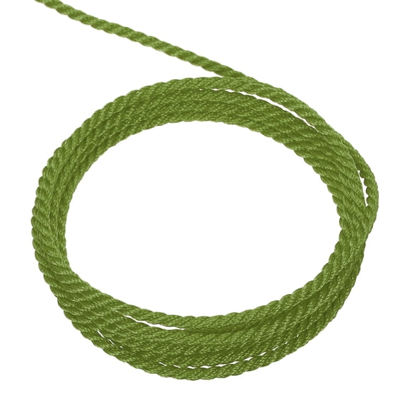 Uxcell Twisted Cord Trim 5 Yard 0.08 inch 3-Ply Twine Braided Rope Shiny Thread String Olive Green