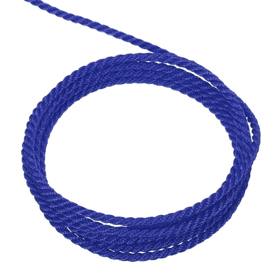 Uxcell Twisted Cord Trim 11 Yard 0.04 inch 3-Ply Twine Braided Rope Shiny Thread String Gem Blue