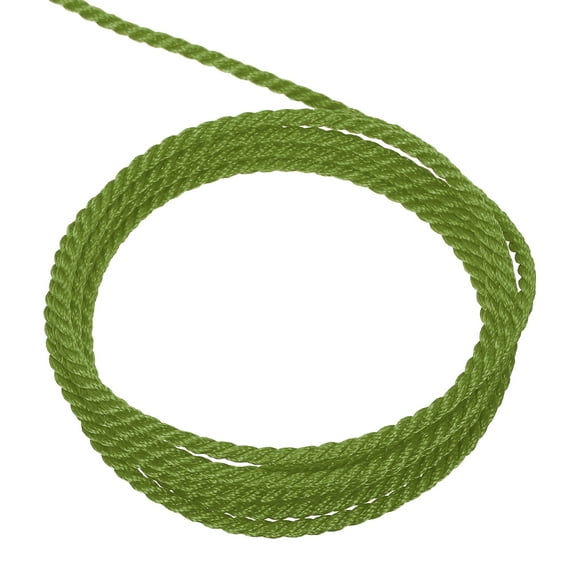 Uxcell Twisted Cord Trim 11 Yard 0.04 inch 3-Ply Twine Braided Rope Shiny Thread String Olive Green