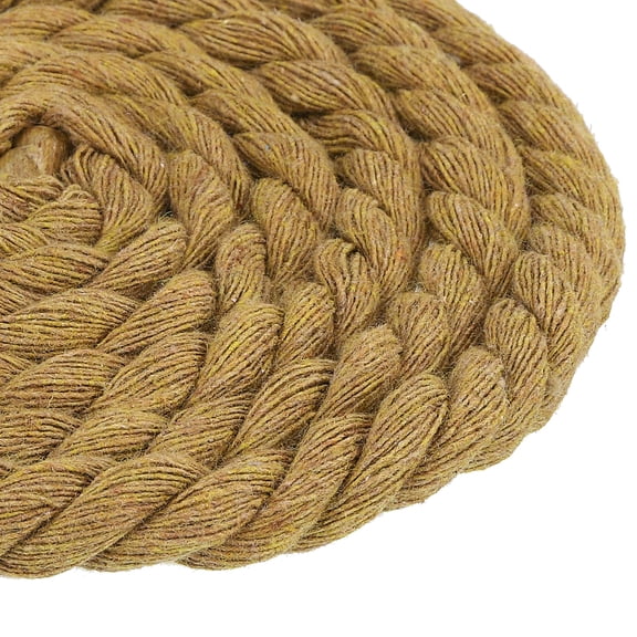 Uxcell Twisted Cotton Rope, 12mm x 11Yards Natural Cotton 3 Strand Twisted Macrame String Cotton Cord for Wall Hanging Plant Hangers DIY Craft Decorative Projects (Light Brown)