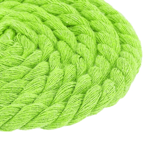 Uxcell Twisted Cotton Rope, 8mm x 11Yards Natural Cotton 3 Strand Twisted Macrame String Cotton Cord for Wall Hanging Plant Hangers DIY Craft Decorative Projects (Light Green)