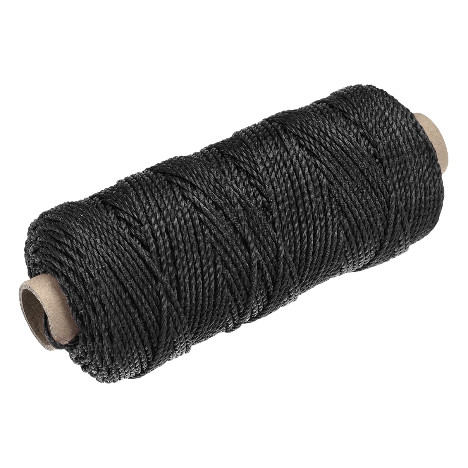 Uxcell Twisted Nylon Mason Line Black 100M/109 Yard 2MM Dia for DIY Projects