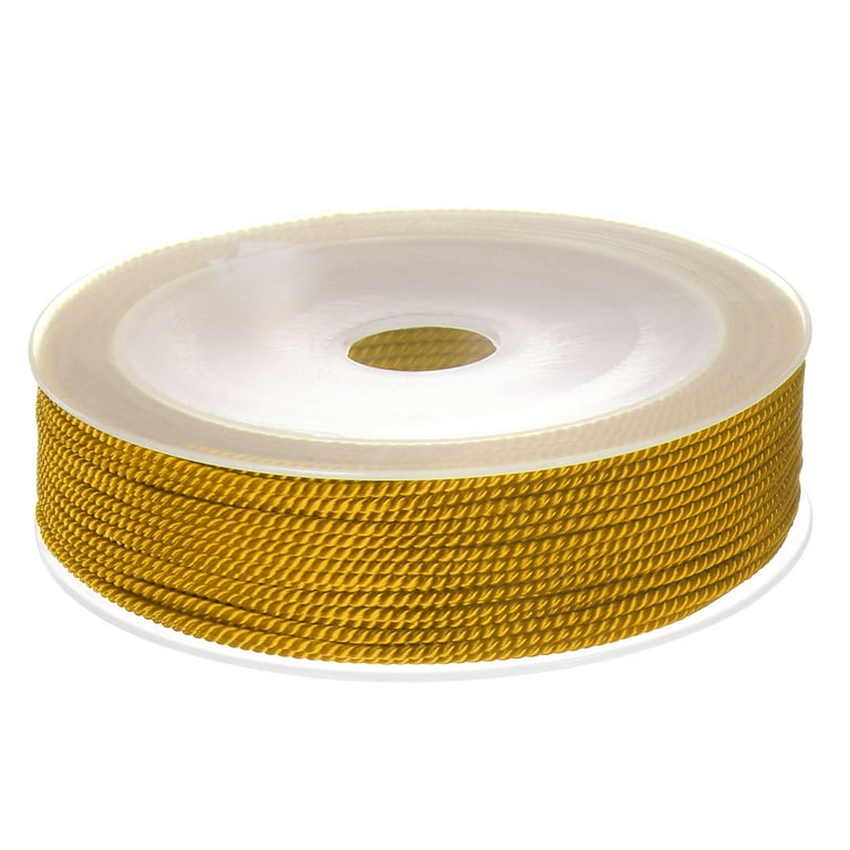 Uxcell Twisted Nylon Twine Thread Beading Cord 1.5mm 20M/65 Feet Extra  Strong Braided Nylon String, Brown Yellow 