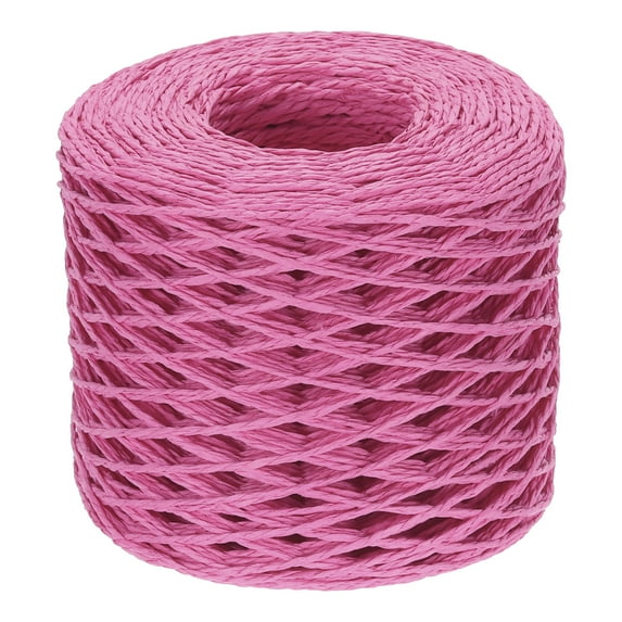 Uxcell Twisted Raffia Paper Rope 600 Feet, Raffia Ribbon Twine Strings, Light Red 1 Pcs